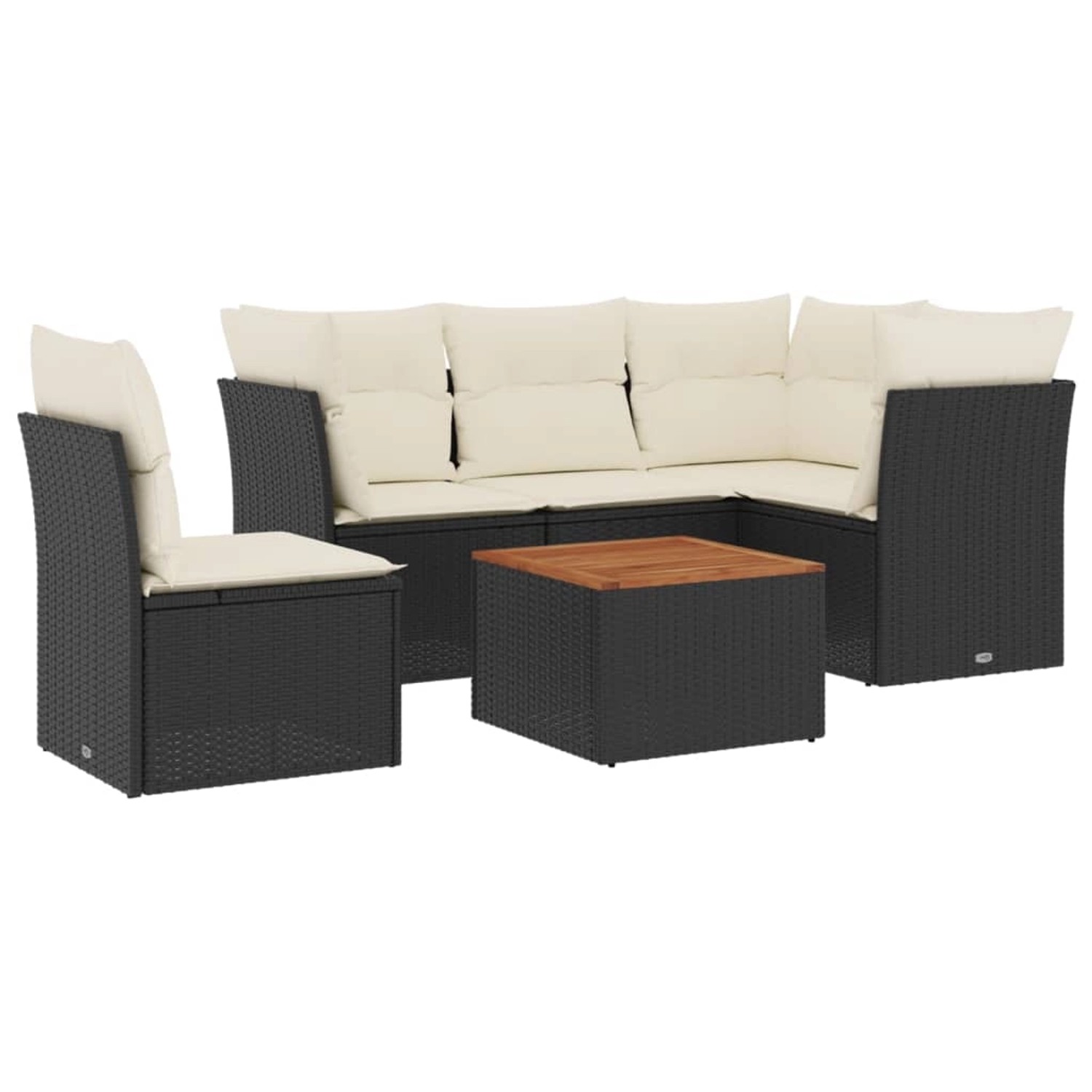 vidaXL 6-Tlg Garten-Sofagarnitur mit Kissen Schwarz Poly Rattan 3223641 günstig online kaufen