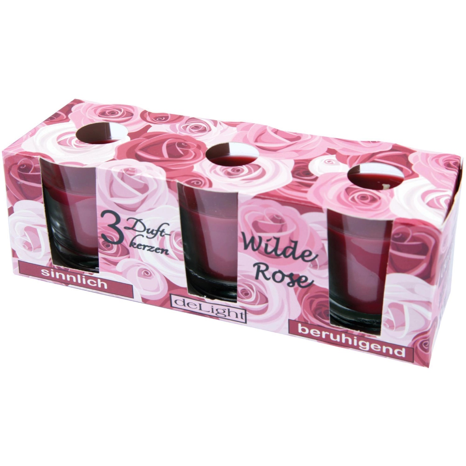 HS Candle Duftkerzen Classic Kerzen 3er Pack Wilde Rose günstig online kaufen