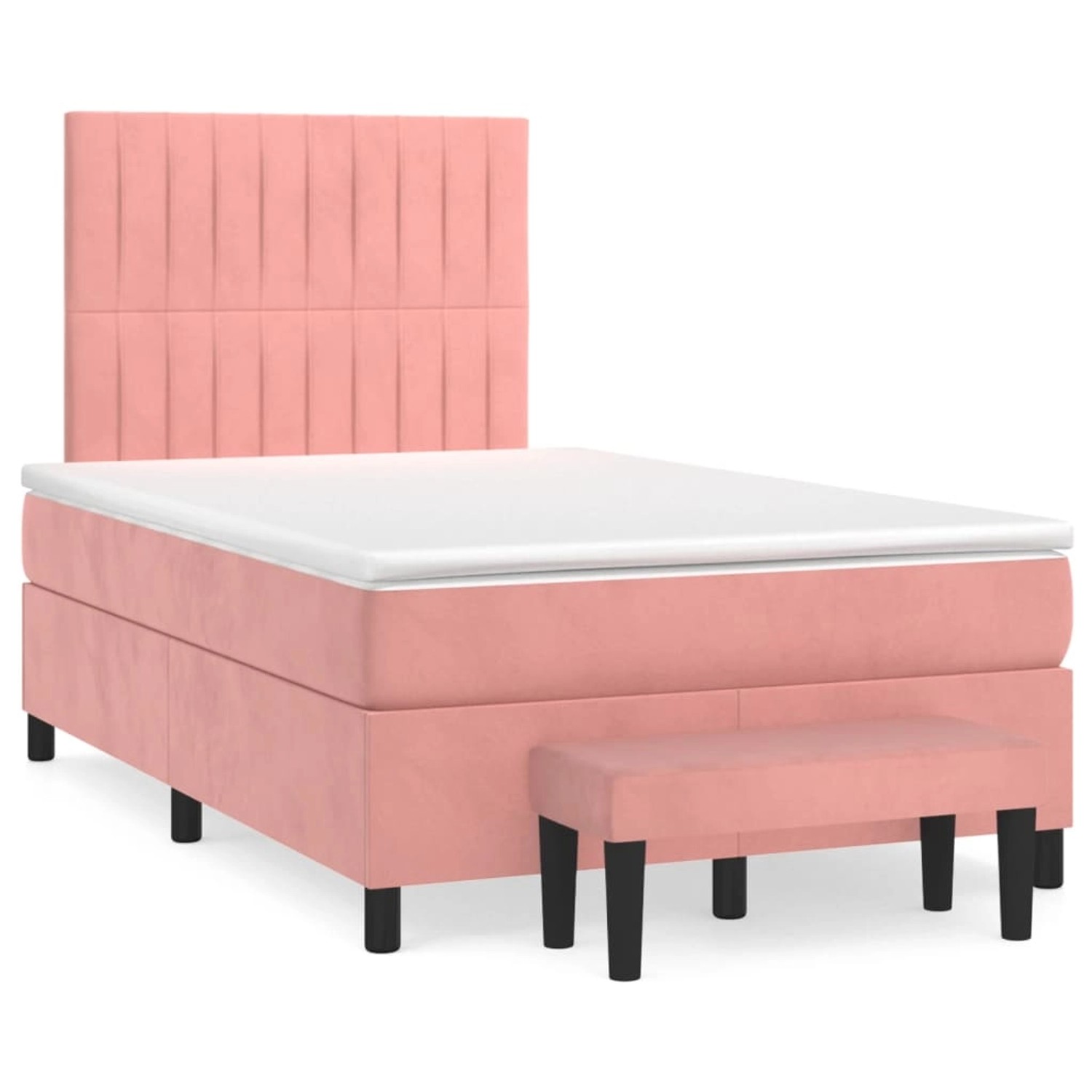 vidaXL Boxspringbett mit Matratze Rosa 120x200 cm Samt1469383 günstig online kaufen