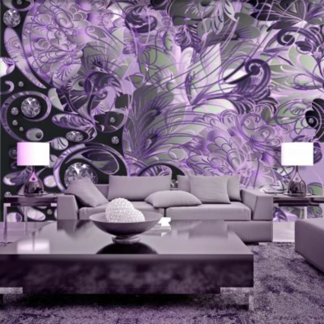 artgeist Fototapete Pearly Flowers (Violet) mehrfarbig Gr. 250 x 175 günstig online kaufen