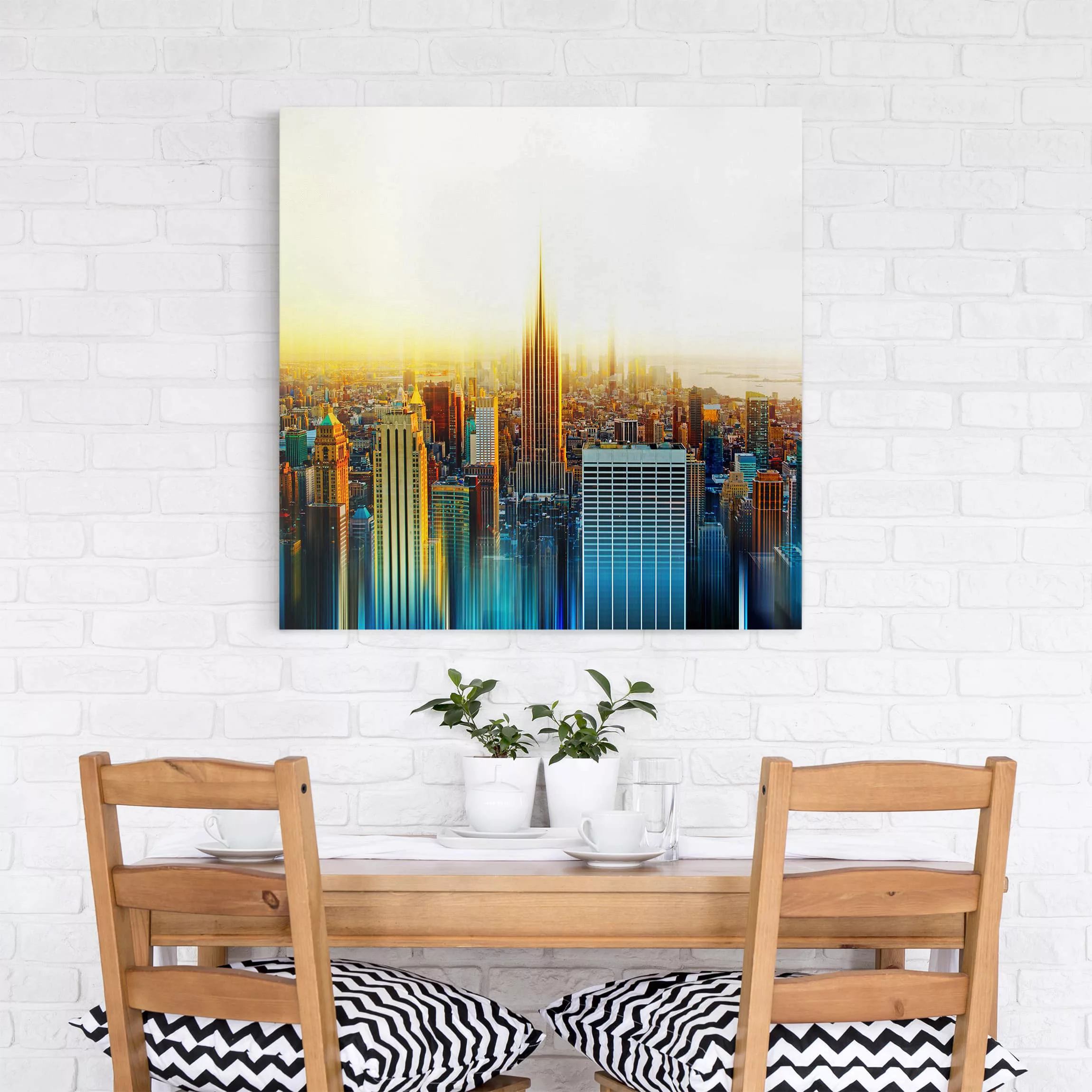 Leinwandbild New York - Quadrat Manhattan Abstrakt günstig online kaufen