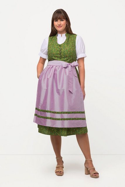 Ulla Popken Dirndl Dirndl Blüten Schmuckknöpfe V-Ausschnitt ärmellos günstig online kaufen