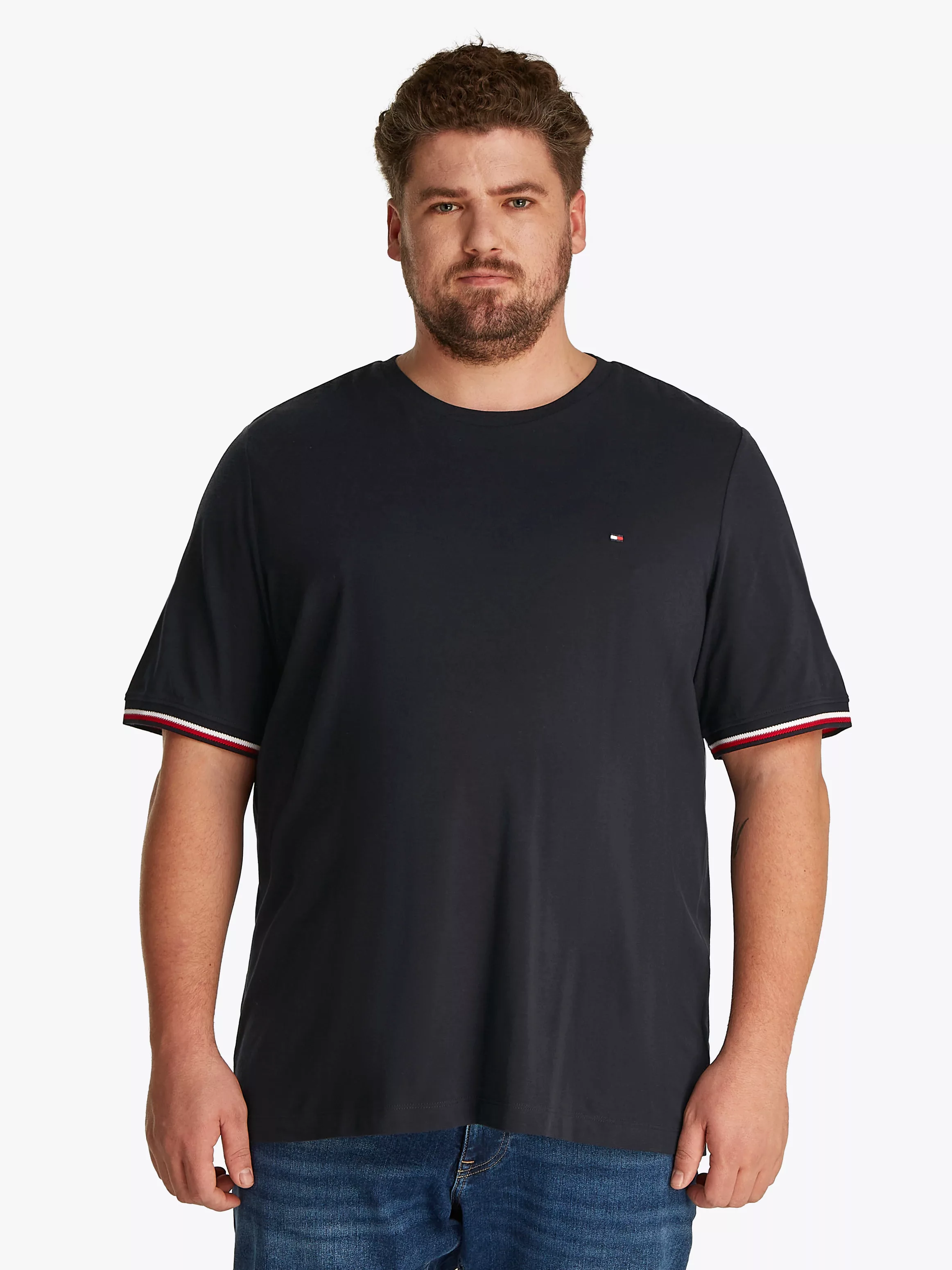 Tommy Hilfiger Big & Tall T-Shirt BT-GLOBAL STRIPE CUFF TEE-B Große Größen günstig online kaufen