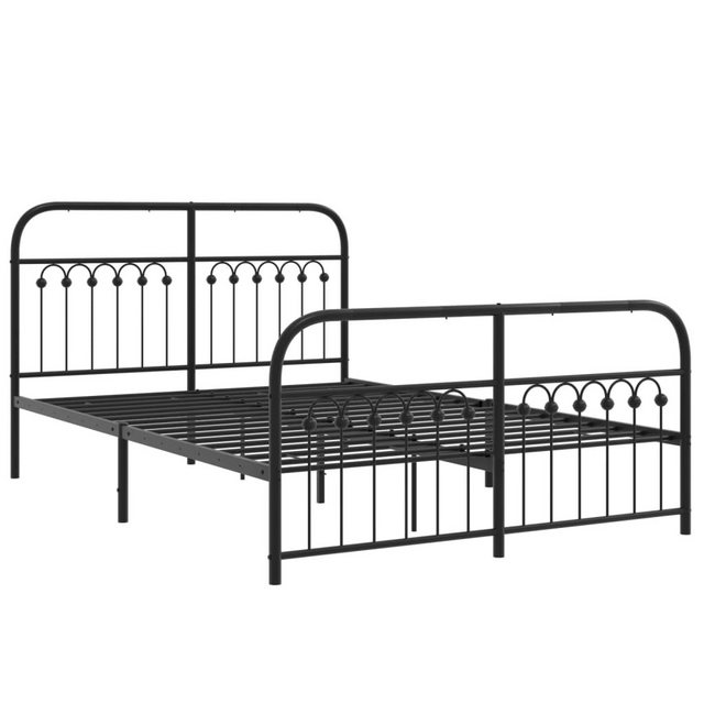 vidaXL Bett Bettgestell mit Kopf- und Fußteil Metall Schwarz 137x190 cm günstig online kaufen