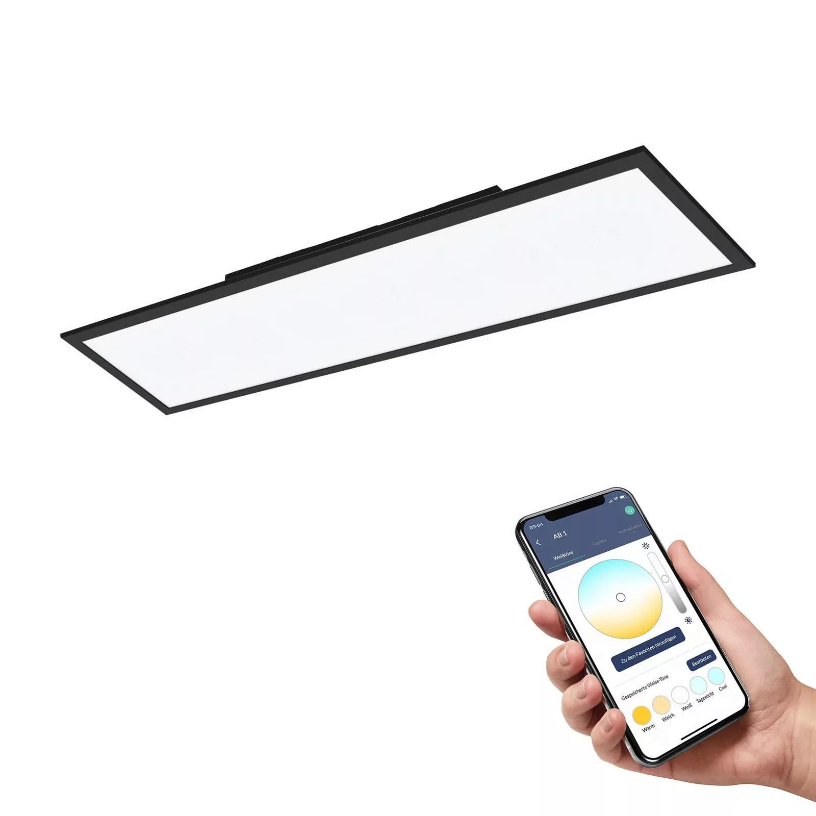 EGLO connect Salobrena-Z LED-Deckenlampe, 120x30cm, schwarz günstig online kaufen