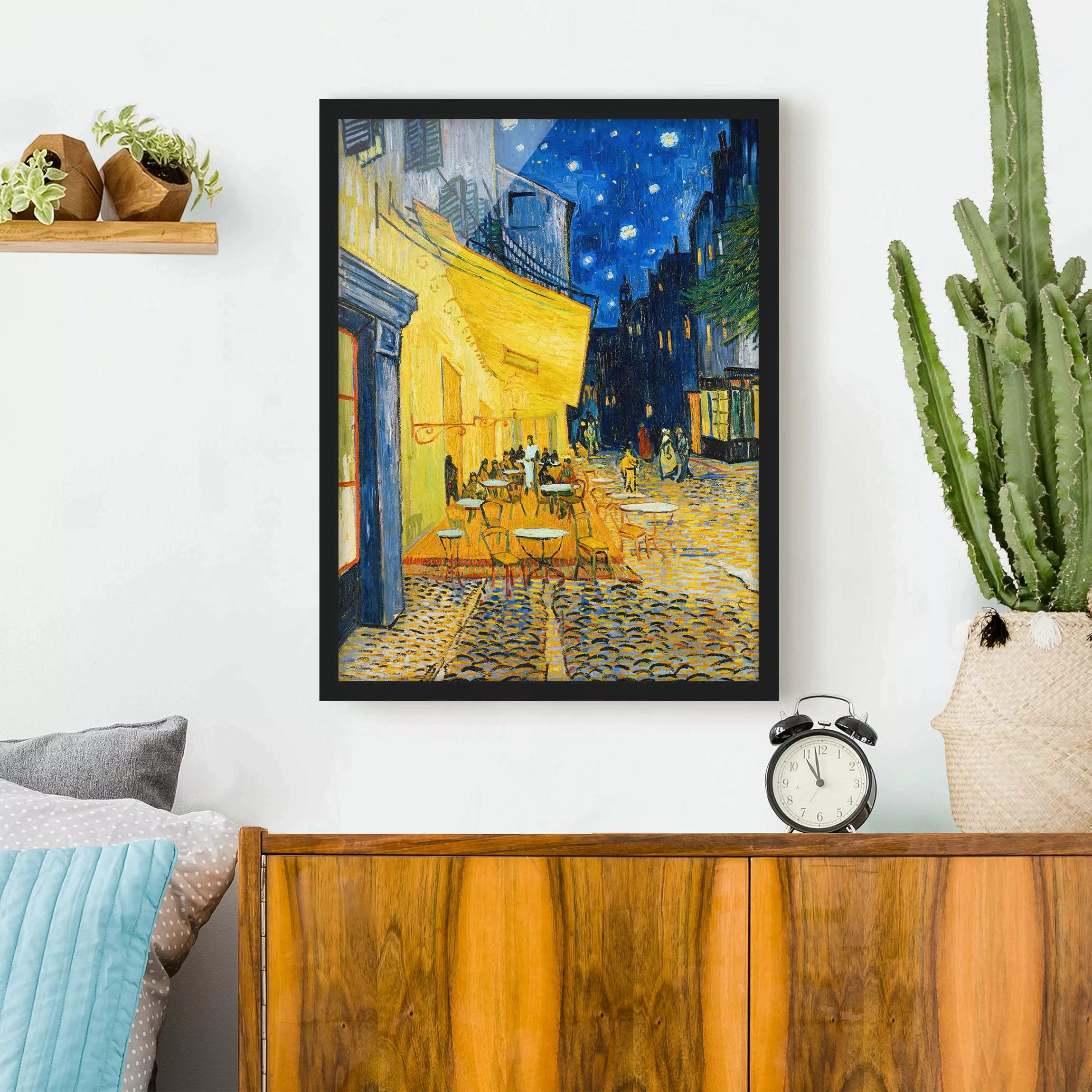 Bild mit Rahmen Kunstdruck - Hochformat Vincent van Gogh - Café-Terrasse in günstig online kaufen