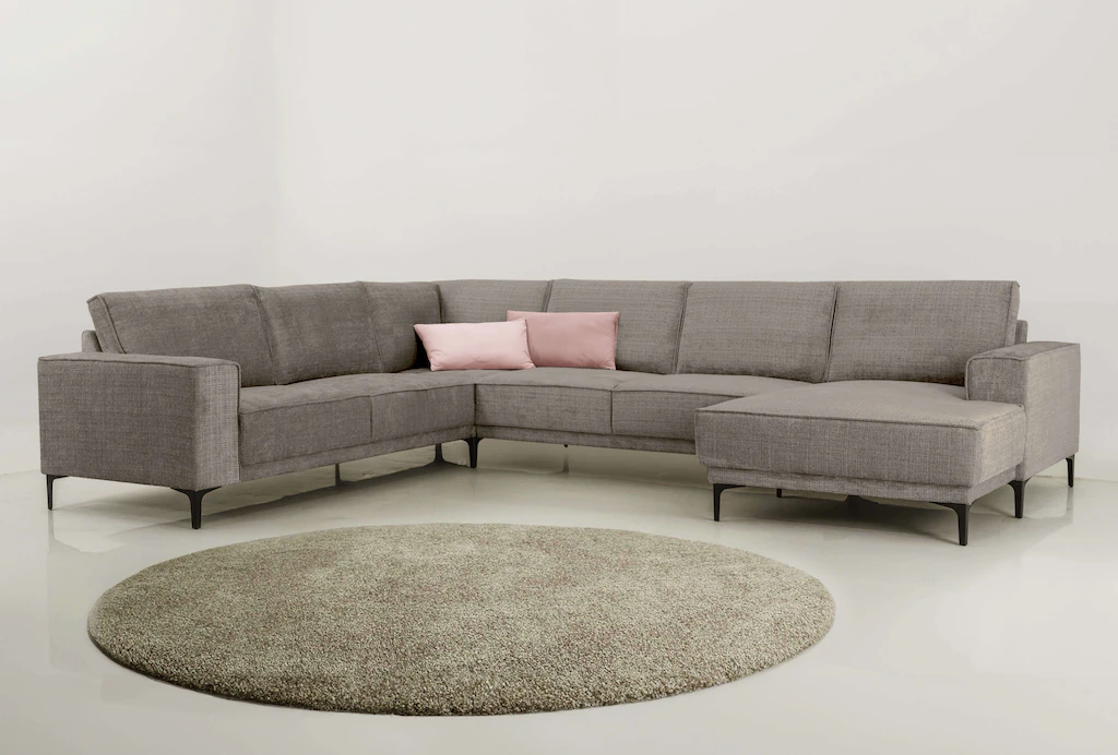 Places of Style Wohnlandschaft "XXL Sofa Oland, Struktur, Flachgewebe, Luxu günstig online kaufen