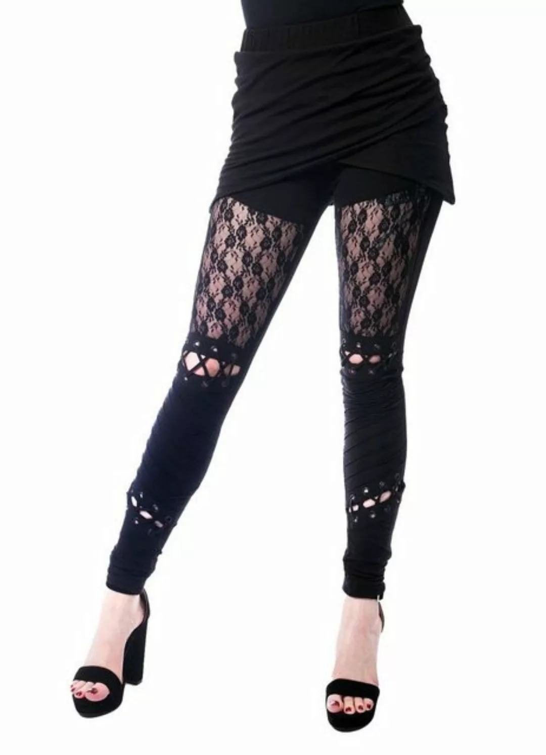 Poizen Industries Leggings Myth Gothic Lace Distressed Nu Goth Spitze Tight günstig online kaufen