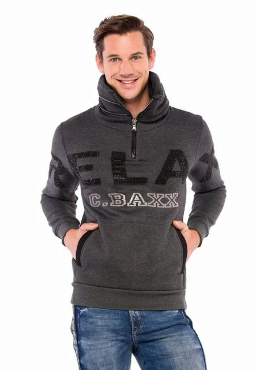 Cipo & Baxx Sweatshirt (1-tlg) mit hohem Kragen günstig online kaufen