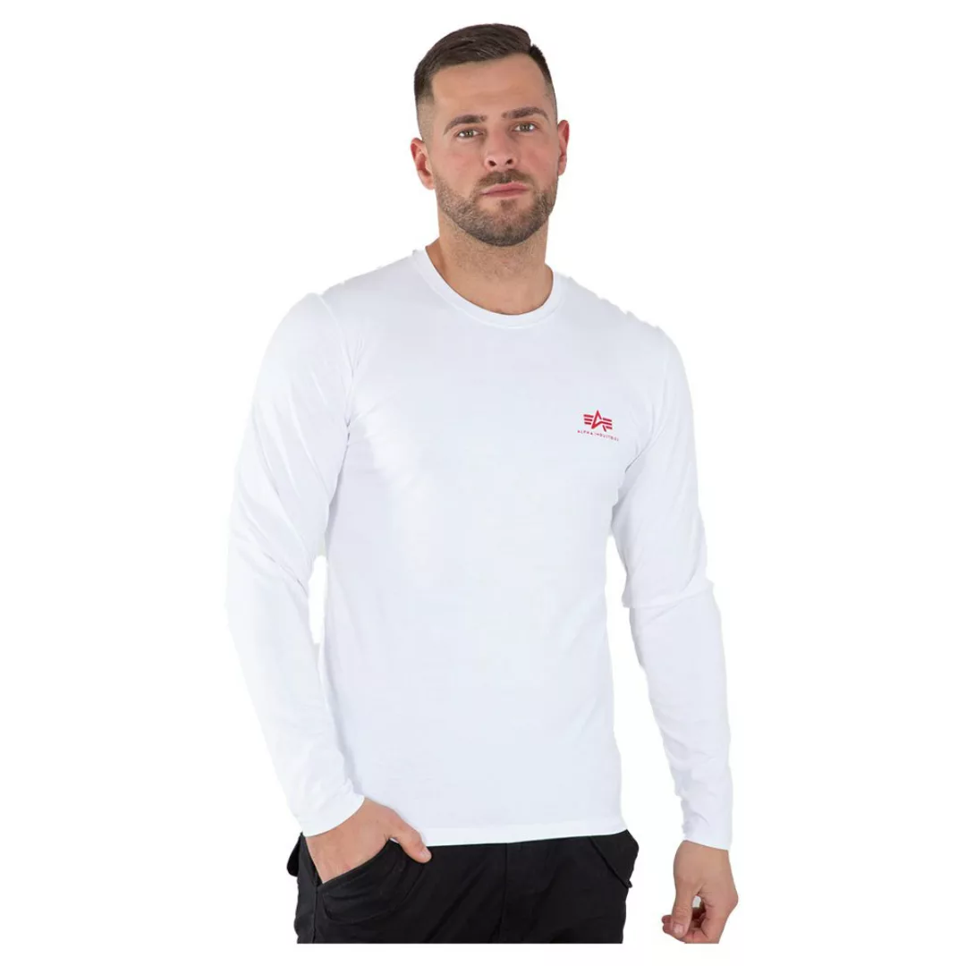 Alpha Industries Back Prinheavy Langarm-t-shirt XS White günstig online kaufen