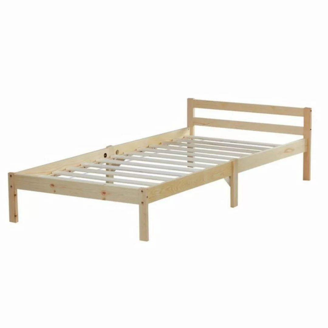 Homestyle4u Jugendbett Holzbett 90 x 200 cm Kinderbett natur Bett 888 günstig online kaufen