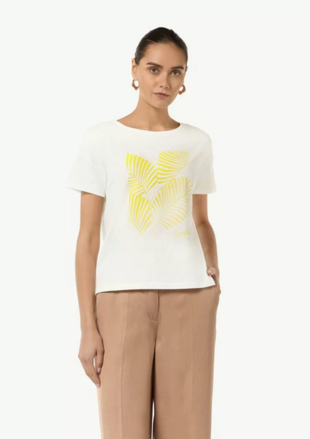 Comma Kurzarmshirt Boxy-T-Shirt aus Modalmix mit Frontprint Artwork günstig online kaufen
