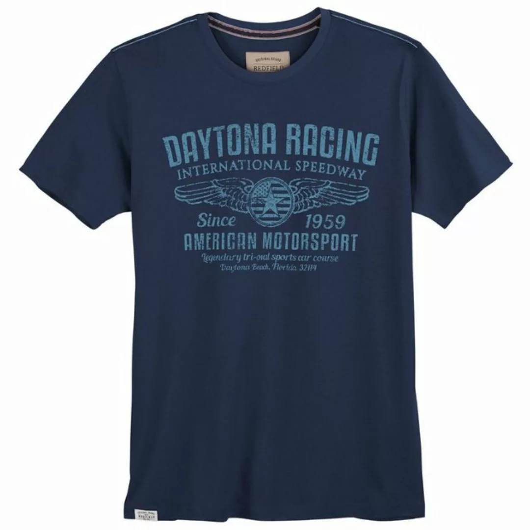 redfield Rundhalsshirt Redfield T-Shirt Übergröße Daytona Racing denimblau günstig online kaufen