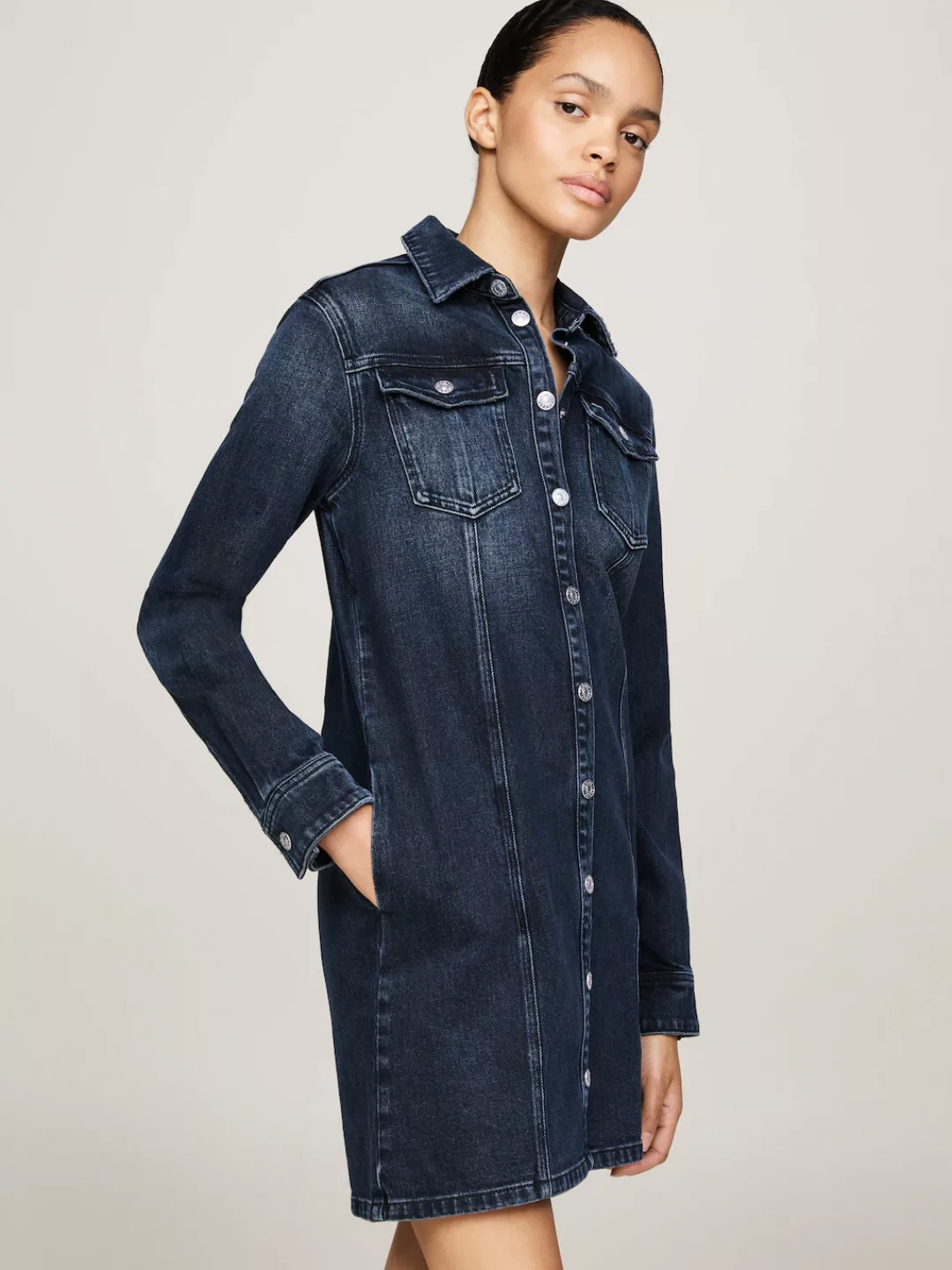 Tommy Jeans Jeanskleid "A-LINE DRESS DH6168", mit Used-Waschung günstig online kaufen