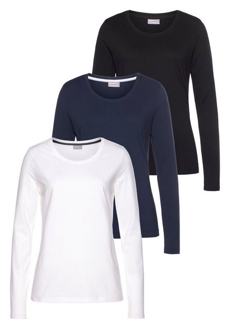 Eastwind Langarmshirt (3er-Pack) Langarm, im Basic-Stil, Rundhalsausschnitt günstig online kaufen