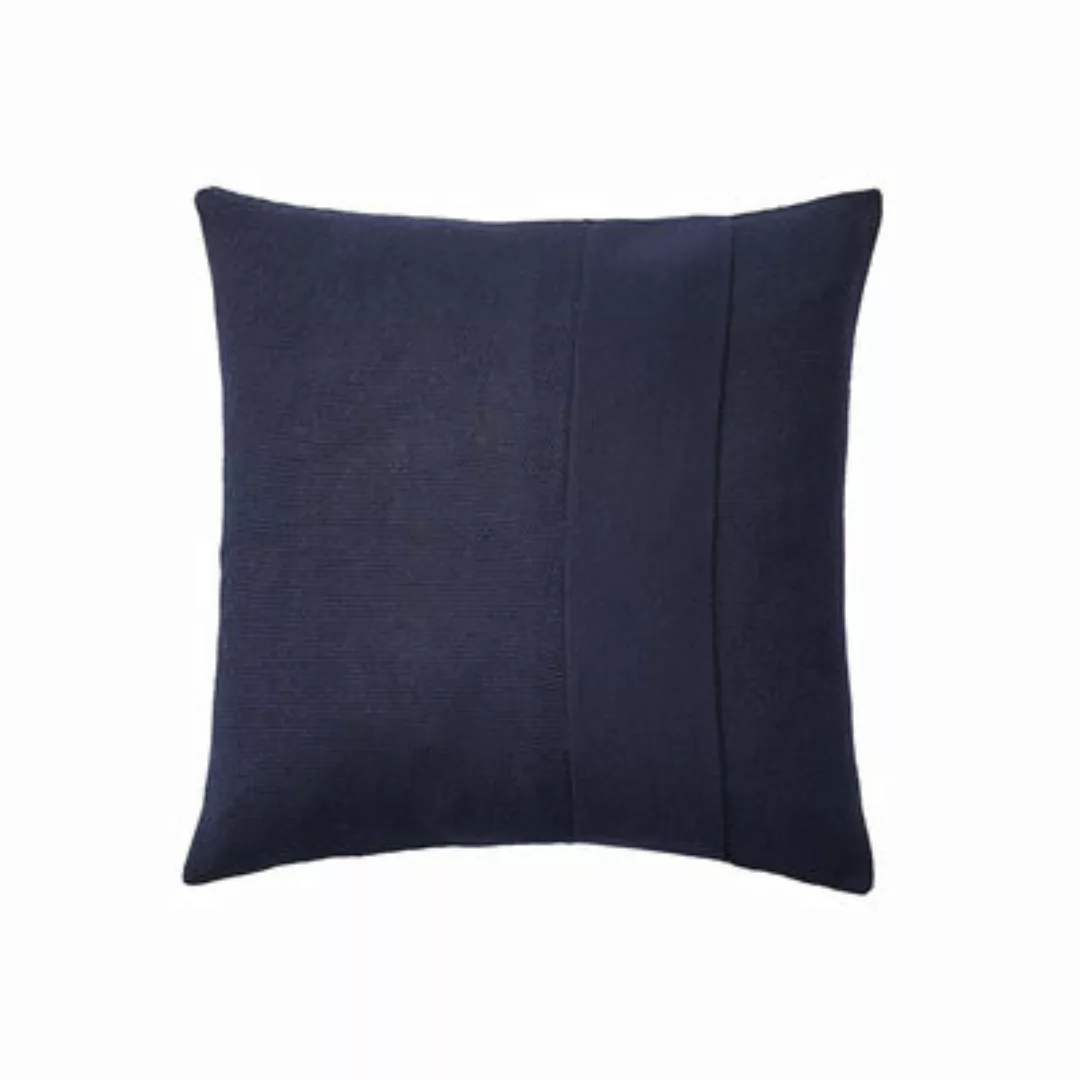 Kissen Layer textil blau / Handgestrickte Baby Lama Wolle - 50 x 50 cm - Mu günstig online kaufen