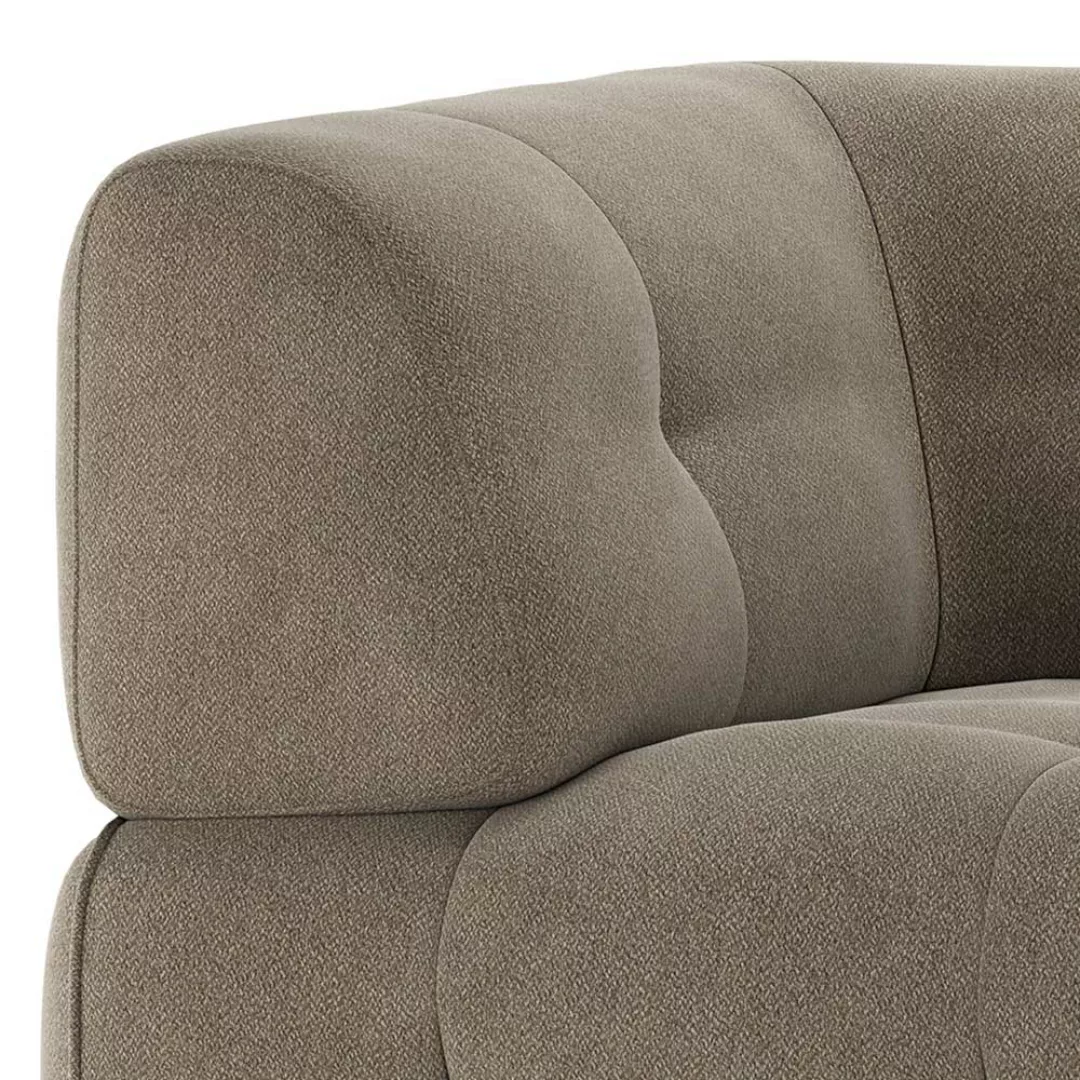 Sofa Element links Webstoff in Graugrün Fußgestell aus Holz günstig online kaufen