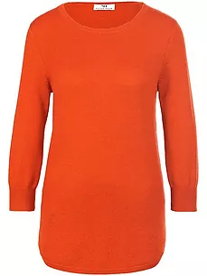Rundhals-Pullover aus Seide und Kaschmir Peter Hahn Seide/Kaschmir orange günstig online kaufen