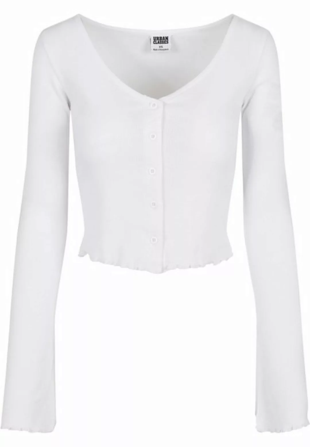 URBAN CLASSICS T-Shirt TB4533 - Ladies Cropped Rib Cardigan white XS günstig online kaufen