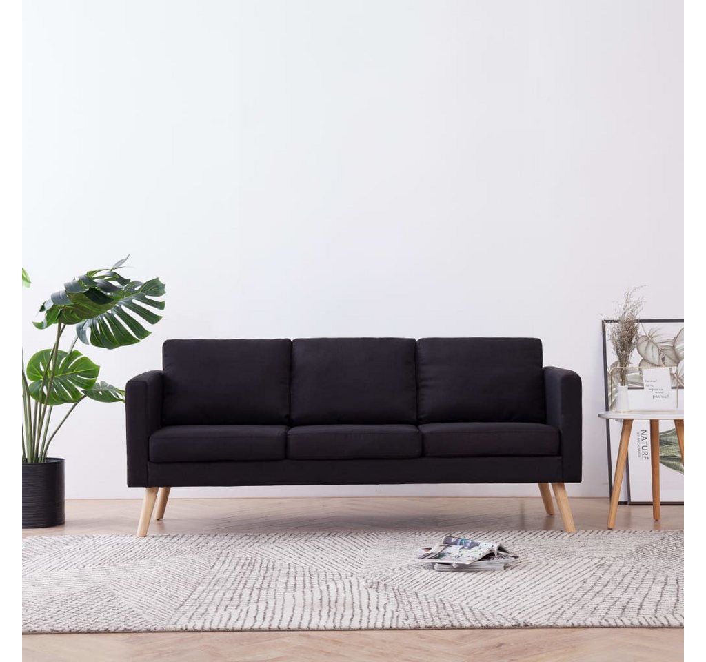 vidaXL Sofa 3-Sitzer-Sofa Stoff Schwarz Couch günstig online kaufen