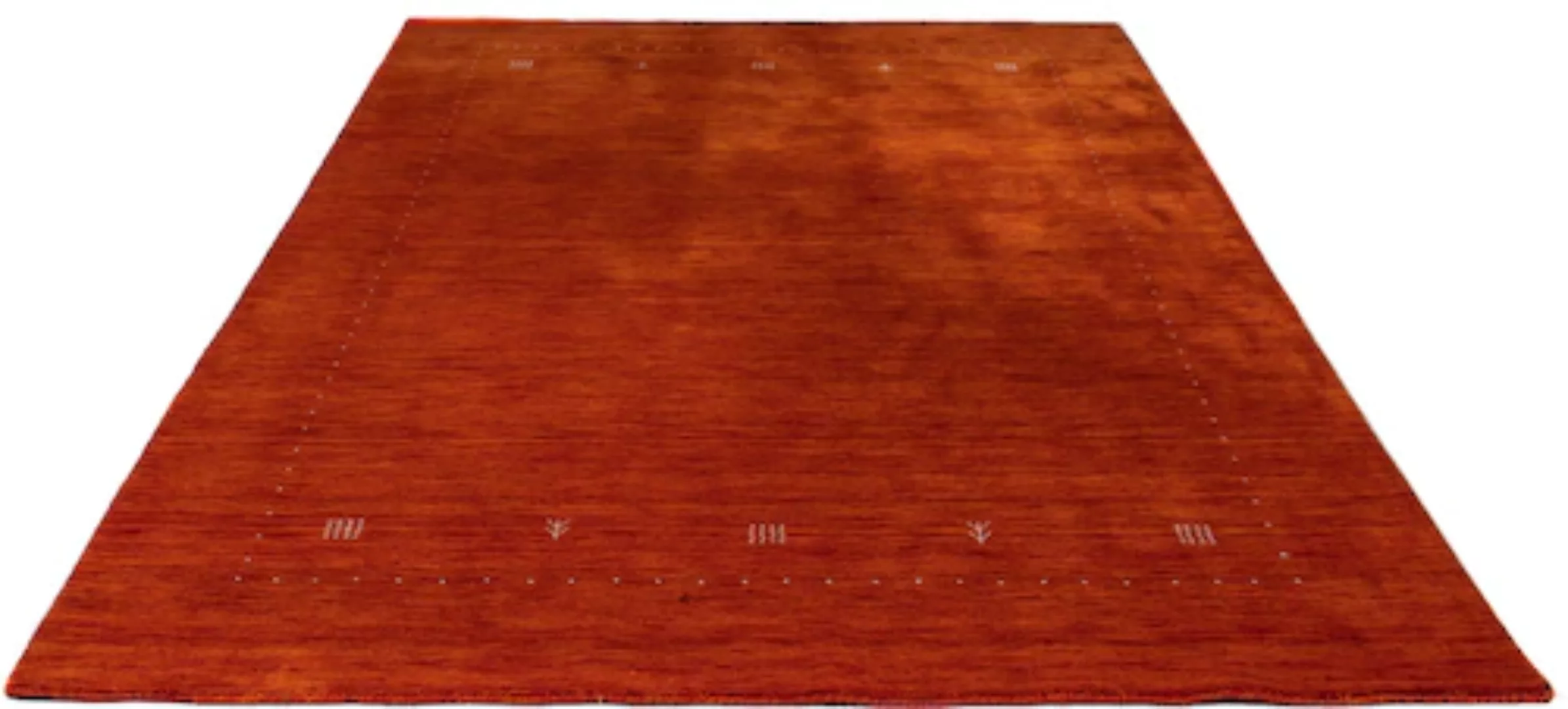 morgenland Wollteppich »Gabbeh - Loribaft Softy - 240 x 170 cm - rost«, rec günstig online kaufen