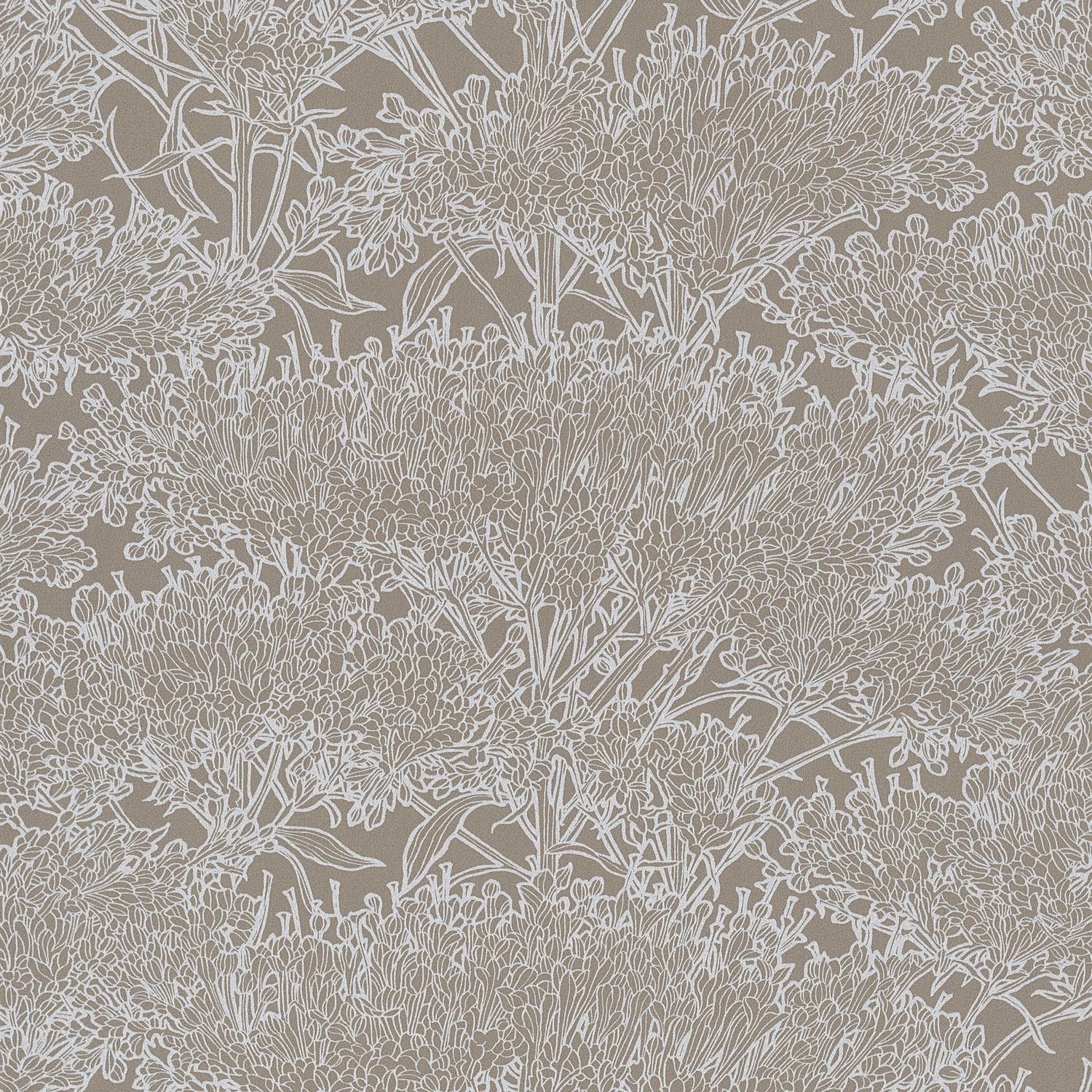 PROFHOME 369721-GU Natur Tapete Floral Matt Grau Silber 0,53 m x 10,05 m 5, günstig online kaufen