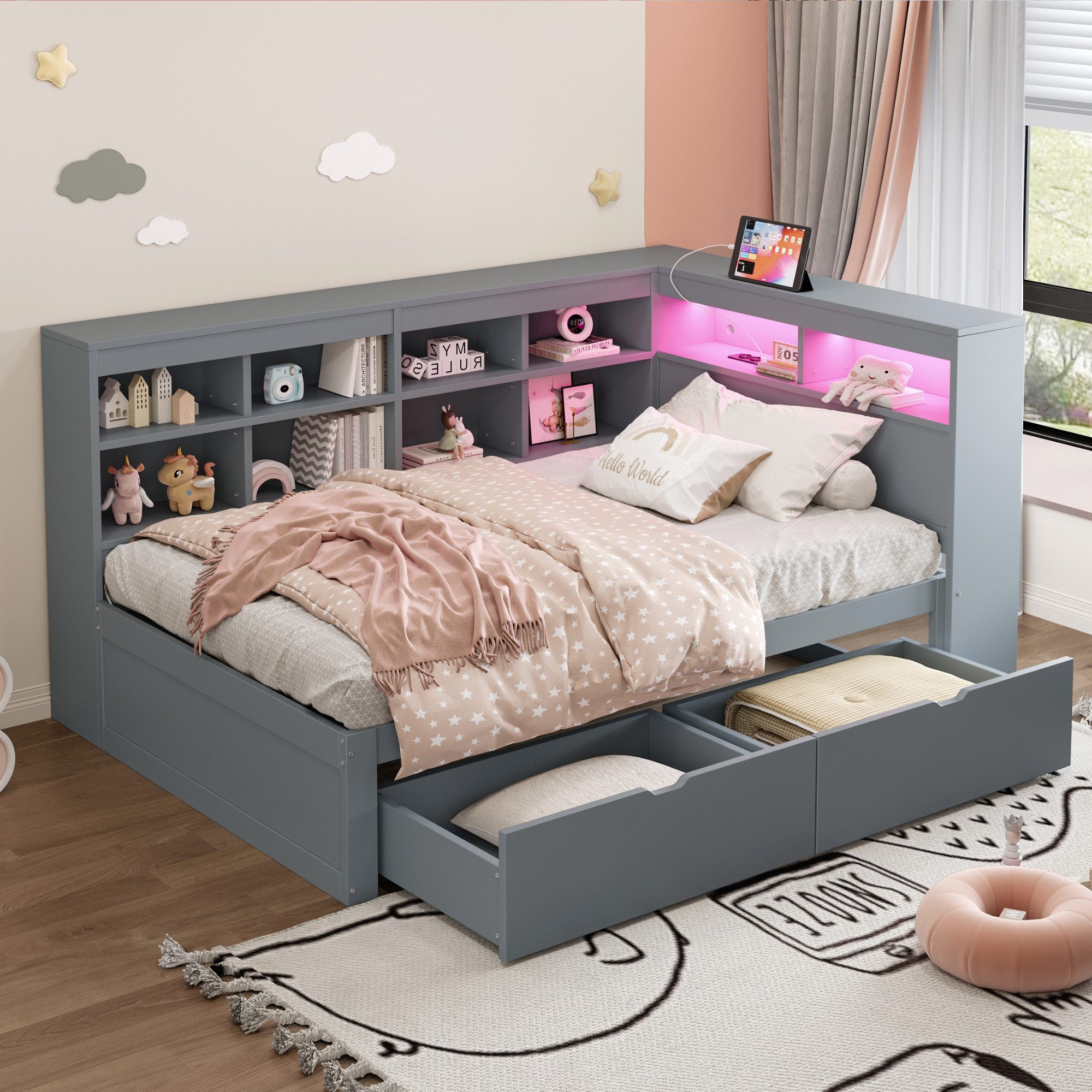 STILVORA Schlafsofa Daybett 90×200cm Jugendbett mit günstig online kaufen
