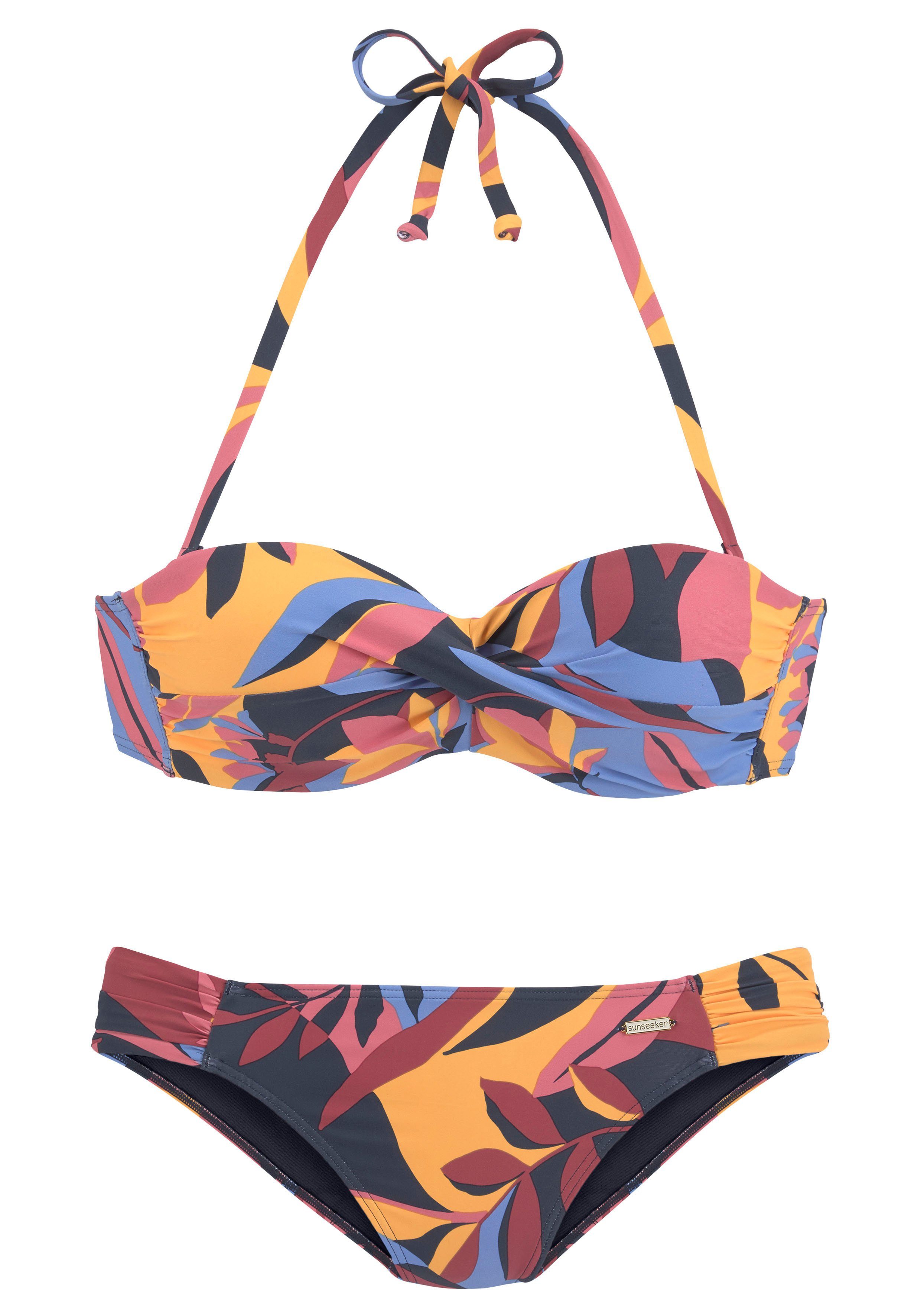 Sunseeker Bügel-Bandeau-Bikini Allis mit Blätterdruck günstig online kaufen