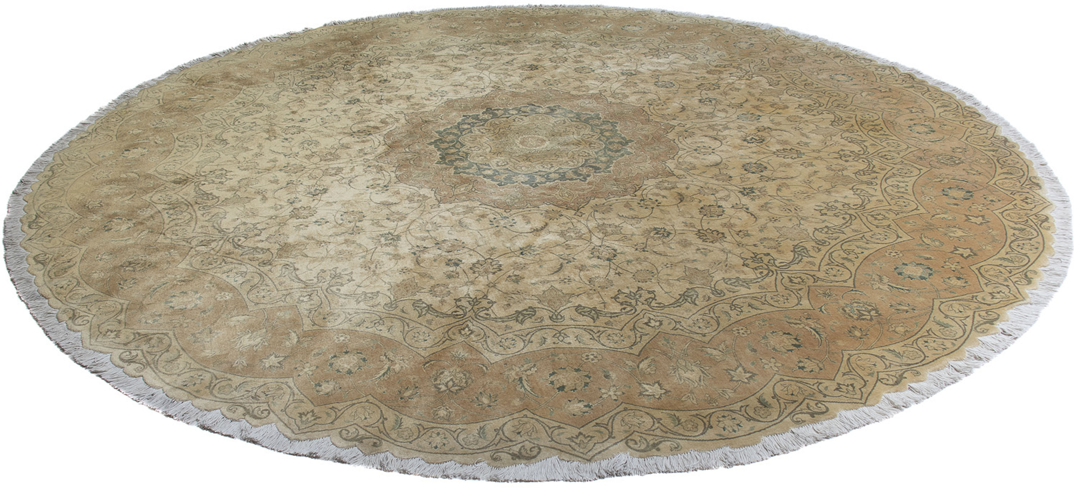 morgenland Orientteppich »Täbriz rund - 290 x 290 cm - beige«, rund, Wohnzi günstig online kaufen