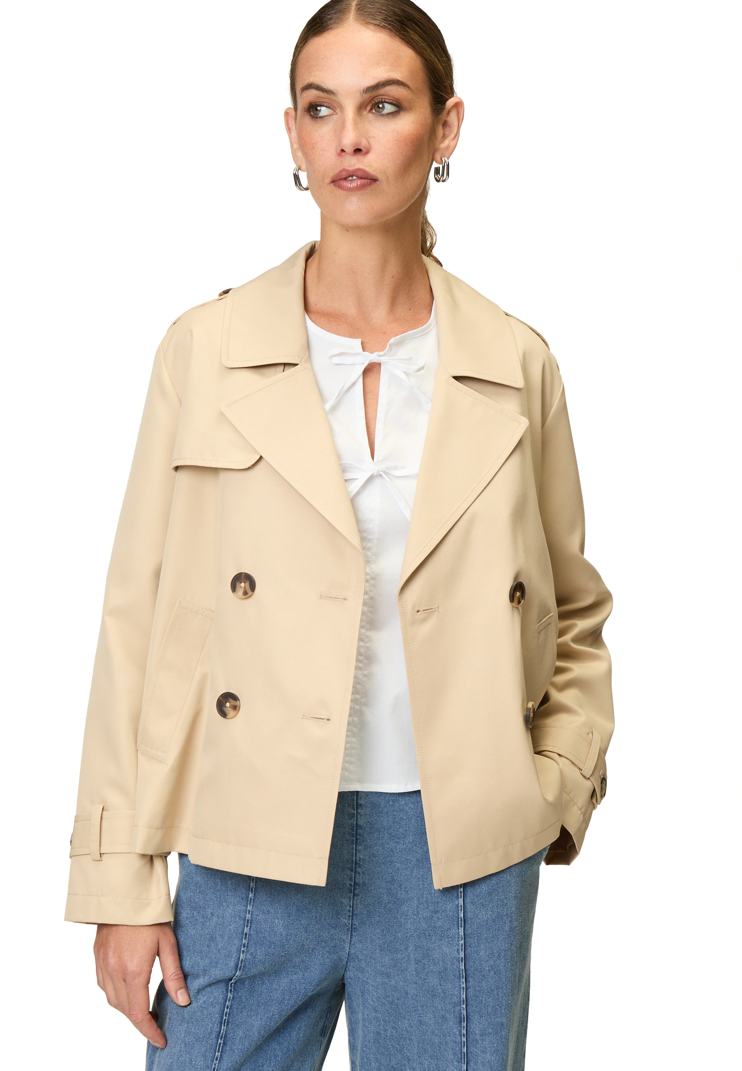 Zero Langjacke "zero Damen Trenchjacke zweireihig mit Reverskragen" günstig online kaufen