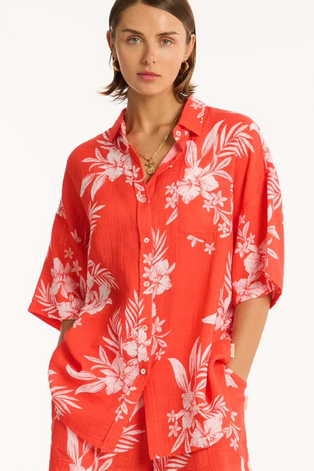 Sea Level Strandbluse Aloha 42 rot günstig online kaufen