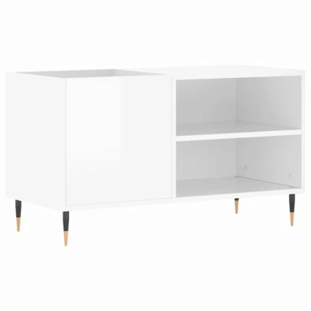 vidaXL Beistellschrank Plattenschrank Hochglanz-Weiß 85x38x48 cm Holzwerkst günstig online kaufen