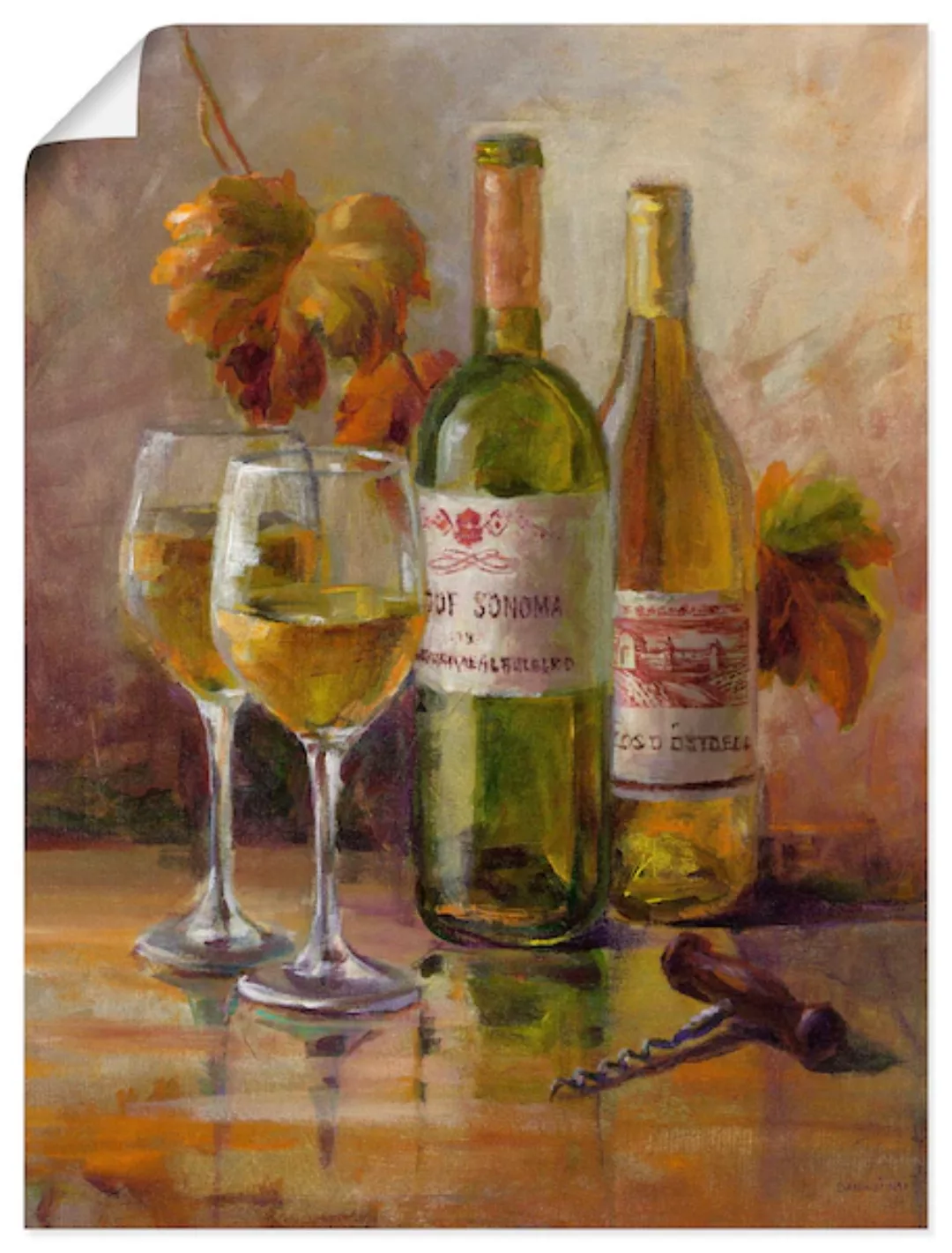 Artland Wandbild "Offener Wein II", Getränke, (1 St.), als Leinwandbild, Po günstig online kaufen