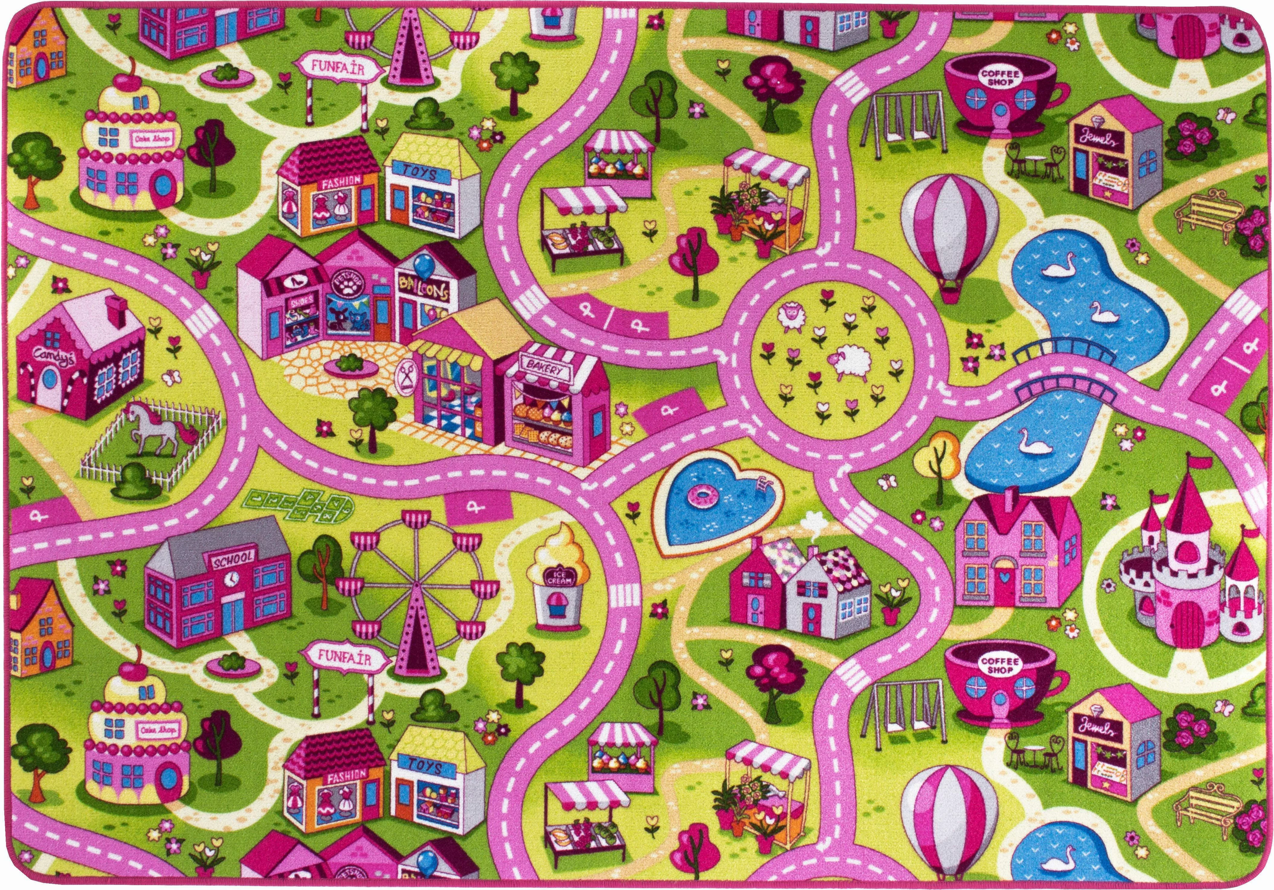 Andiamo Kinderteppich »Big City/Sweet Village«, rechteckig, Straßen-Spiel-T günstig online kaufen