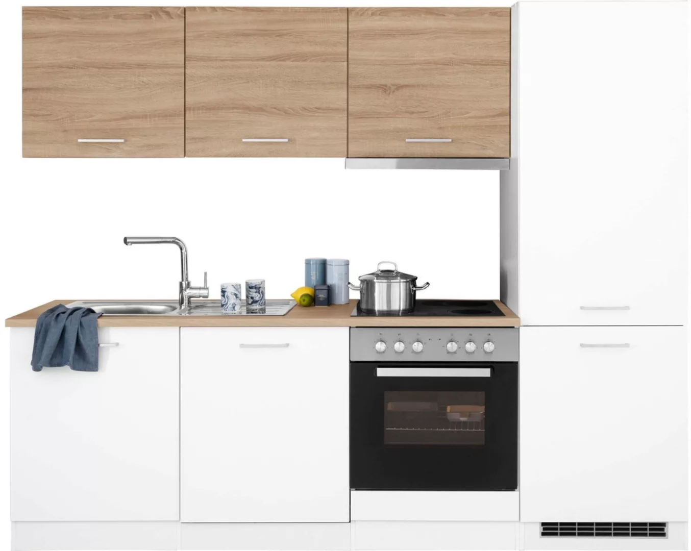 HELD MÖBEL Küchenzeile "Visby", ohne E-Geräte, 240 cm, für Kühl/Gefrierkomb günstig online kaufen