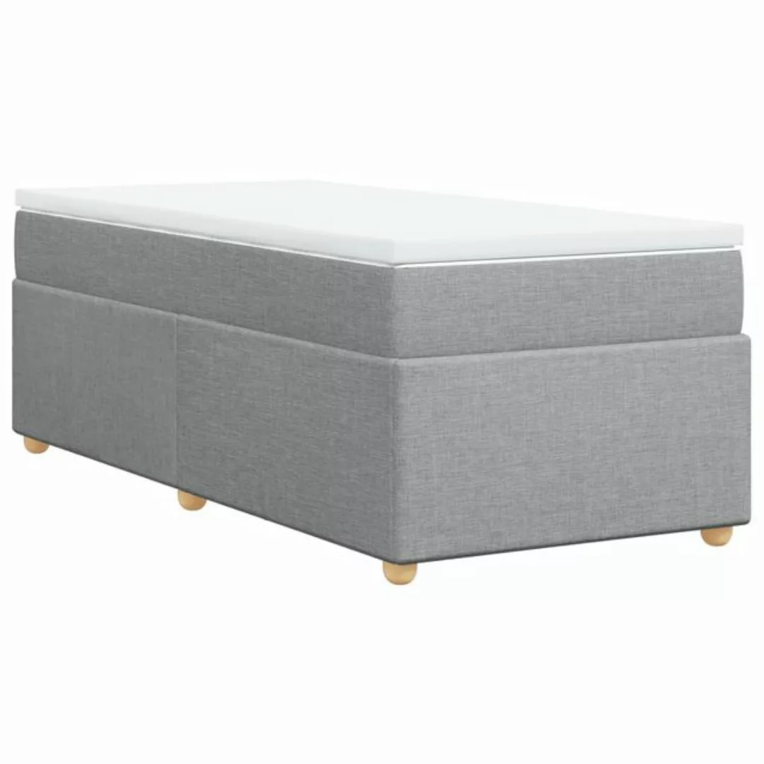 vidaXL Bett Boxspringbett mit Matratze Hellgrau 80x200 cm Stoff günstig online kaufen