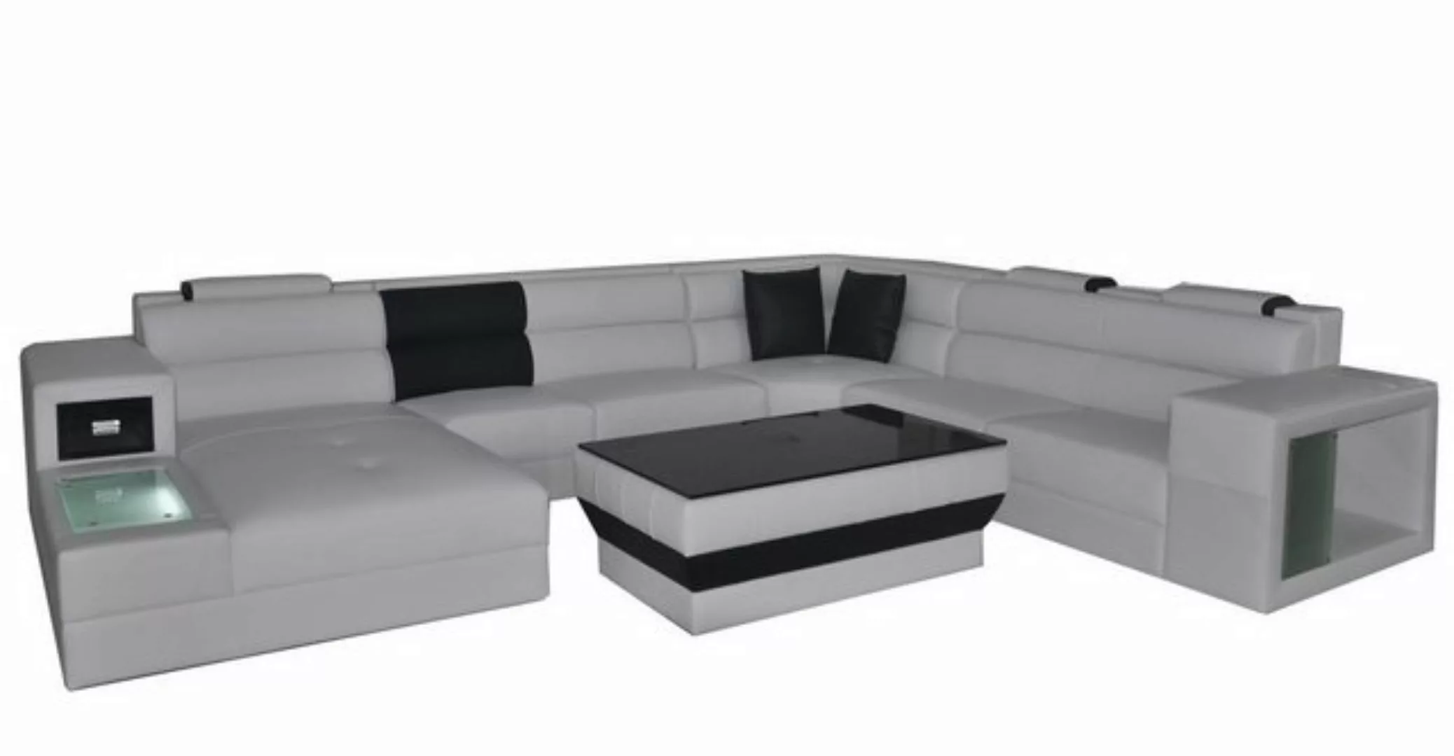 Xlmoebel Sofa Sofa mit Beleuchtung und USB-Anschluss in modernem Lederdesig günstig online kaufen