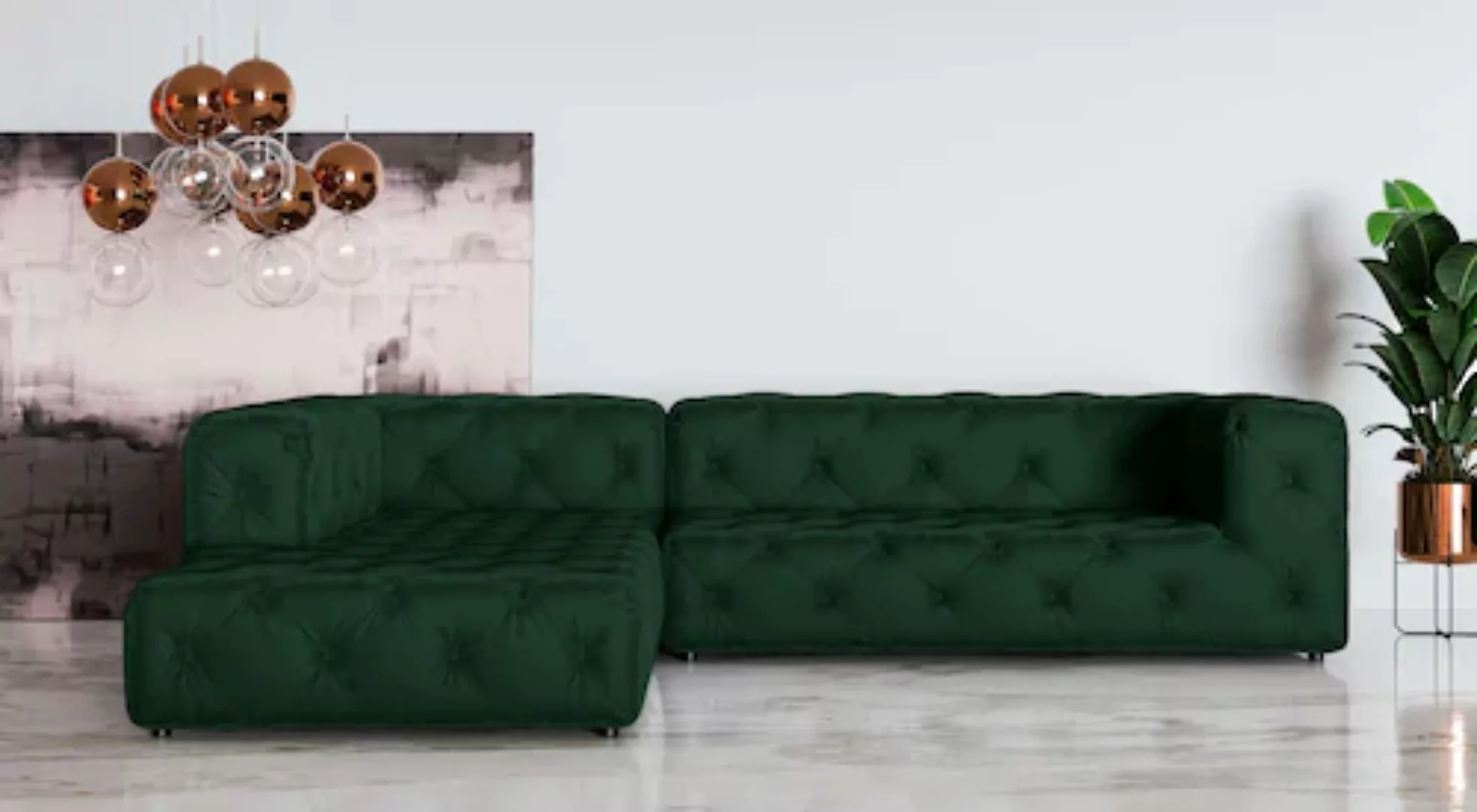 Places of Style Ecksofa »FOLLINA«, L-Form, mit klassischer Chesterfield-Kno günstig online kaufen