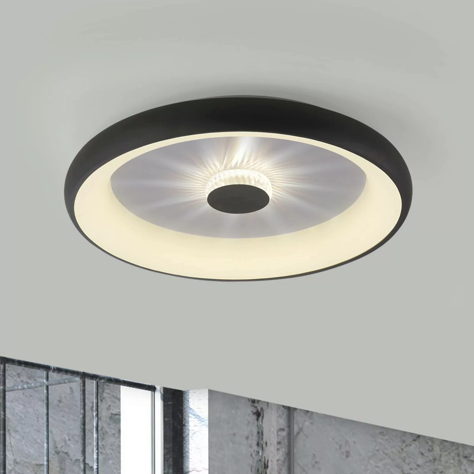 LED-Deckenleuchte Vertigo, CCT, Ø 61,5 cm, schwarz günstig online kaufen