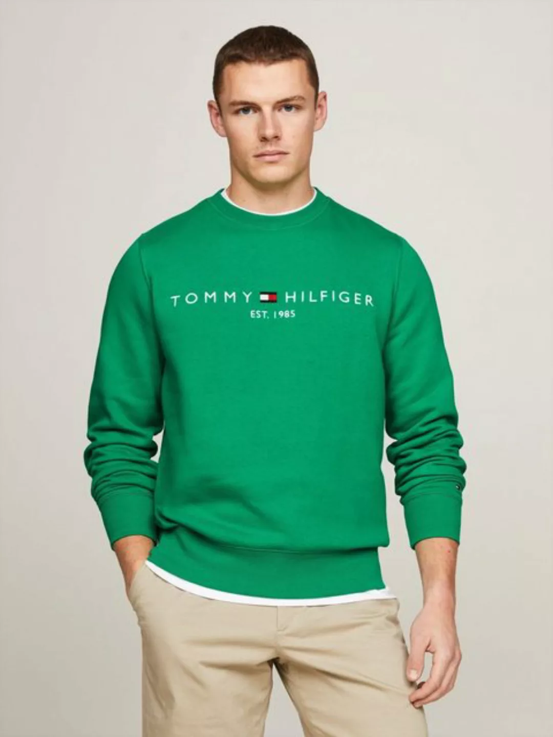 Tommy Hilfiger Sweatshirt TOMMY LOGO SWEATSHIRT mit klassischem Rundhalsaus günstig online kaufen