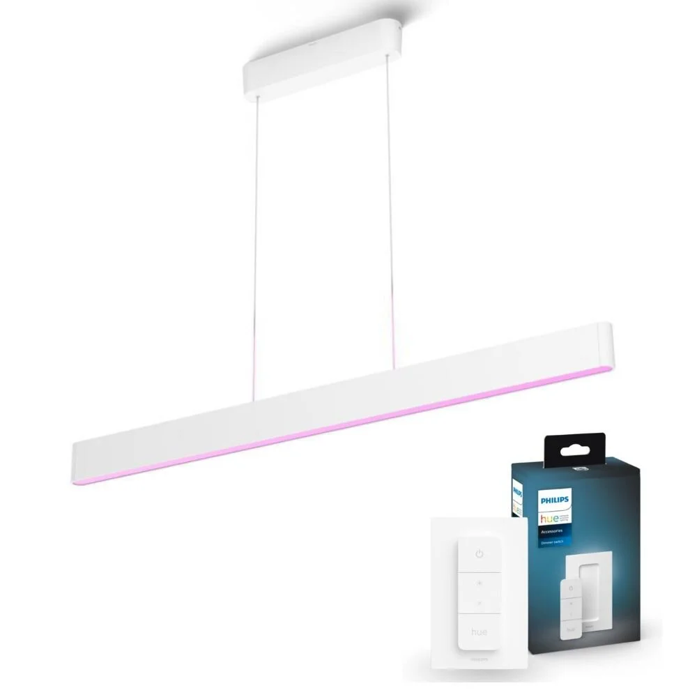 Philips Hue White & Color Ambiance LED Pendelleuchte Ensis in Weiß 2x 38W 5 günstig online kaufen