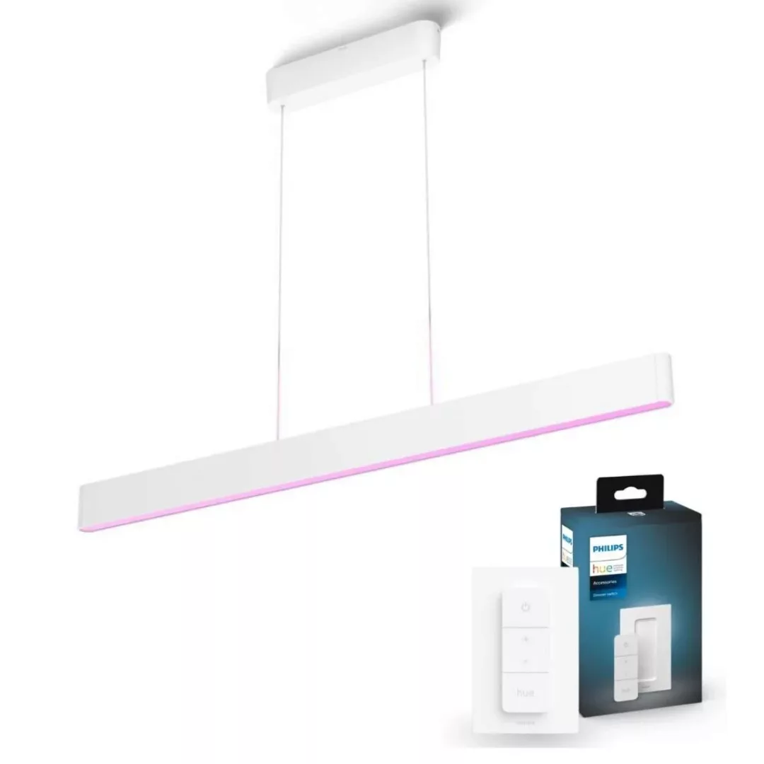 Philips Hue White & Color Ambiance LED Pendelleuchte Ensis in Weiß 2x 38W 5 günstig online kaufen