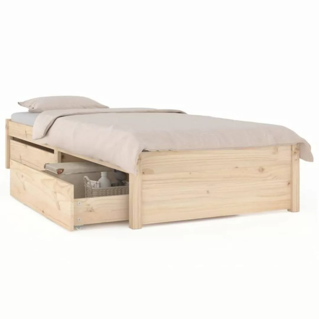 vidaXL Bettgestell Bett mit Schubladen 75x190 cm 2FT6 Small Single Bett Bet günstig online kaufen