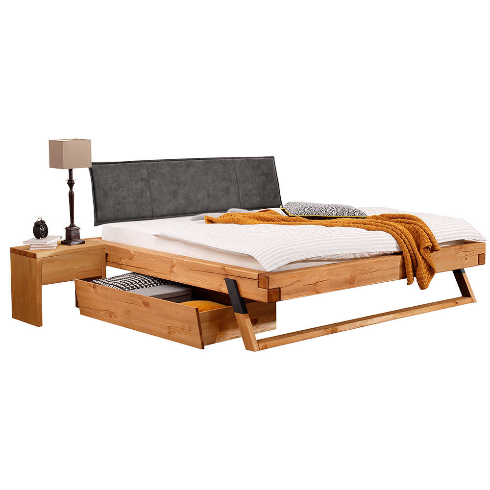 Schlafzimmer Set 5-teilig mit Massivholzbett 200x200cm, Kiefer massiv eiche günstig online kaufen
