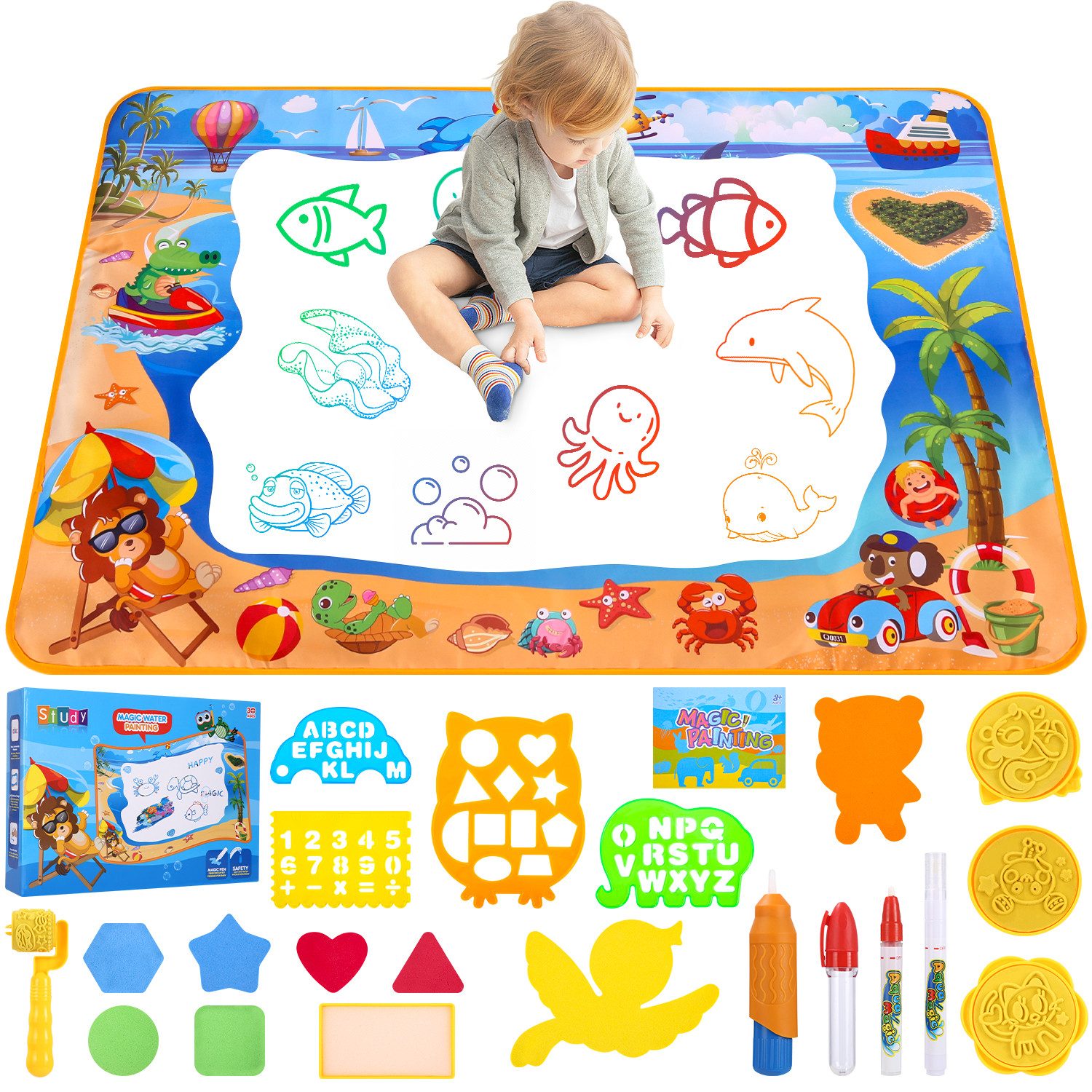 LEAZZLE Kreativset Lernspielzeug 100x70cm, Malmatte mit günstig online kaufen