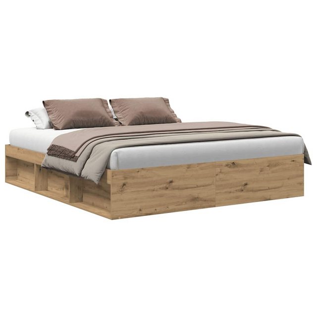 vidaXL Bett Bettgestell ohne Matratze Artisan-Eiche 180x200cm Holzwerkstoff günstig online kaufen