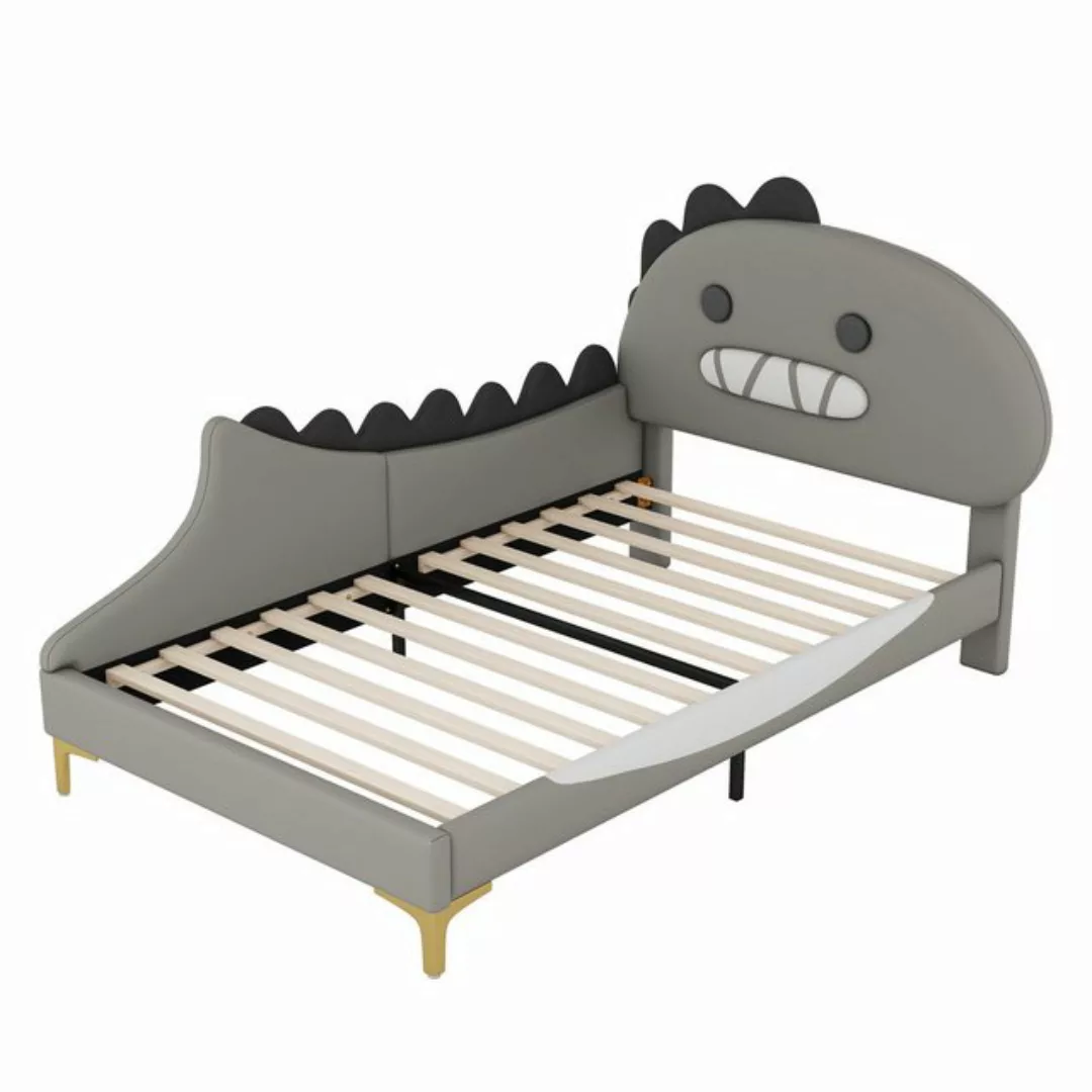 Welikera Bett 90x200 cm Kinderbett, Cartoon Dinosaurier Form, Flachbett, PU günstig online kaufen
