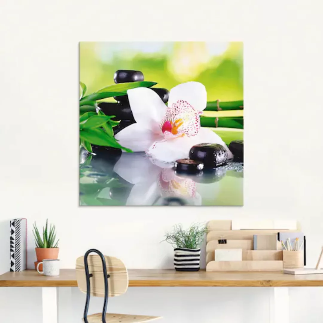 Artland Glasbild »Spa Steine Bambus Zweige Orchidee«, Zen, (1 St.) günstig online kaufen