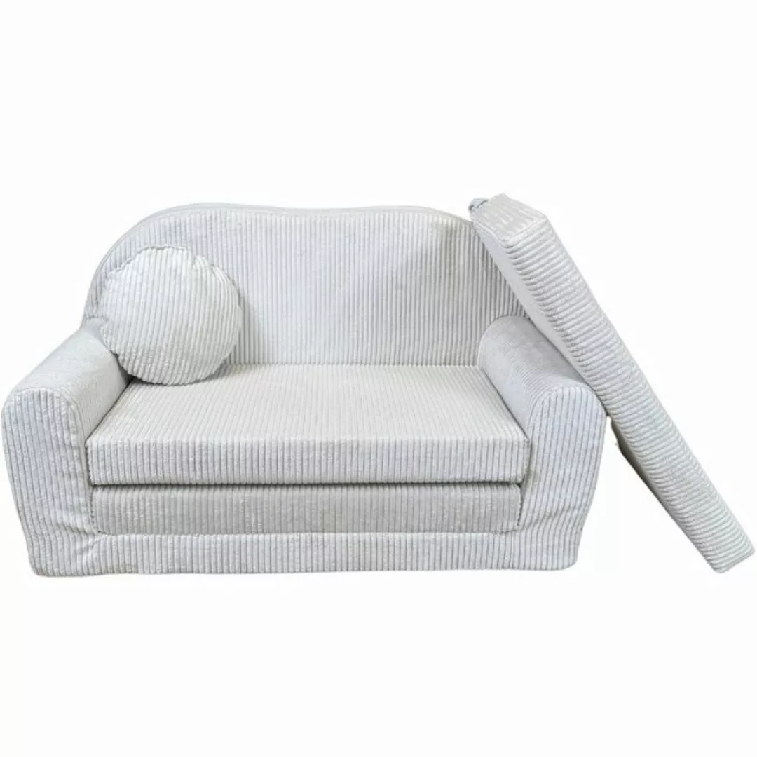 FORTISLINE Kindersofa Kindersofa Rosalia Ausklappbares Sofa aus Cord mit Ve günstig online kaufen