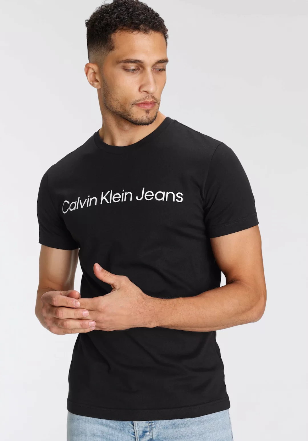 Calvin Klein Jeans T-Shirt CORE INSTITUTIONAL LOGO SLIM TEE mit logo-Schrif günstig online kaufen